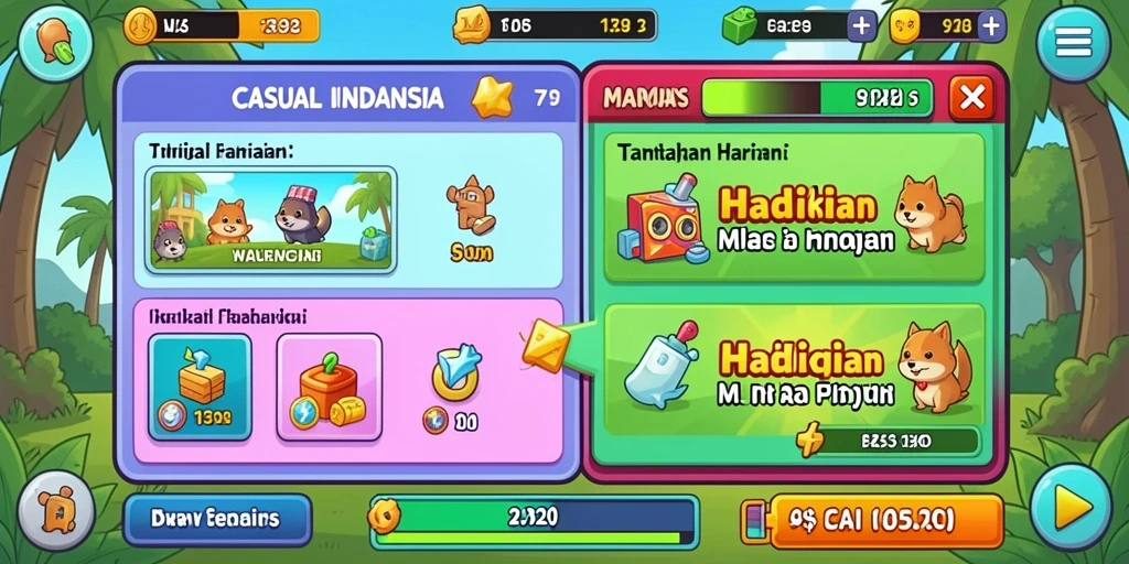 Screenshot menunjukkan tantangan yang menantang dalam level lanjutan.
